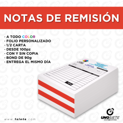 NOTAS DE REMISIÓN (100pz)